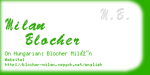 milan blocher business card